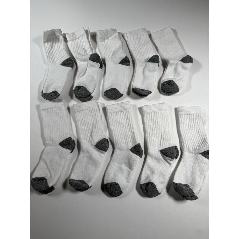 Amazon‎ Essentials Unisex Kids and Toddlers' Cotton Crew Socks, 10 Pairs opened